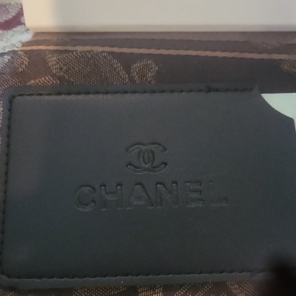 CHANEL  Duo Black Card Holder with Mirror And Chanel  Tote Fits Alot Makeup